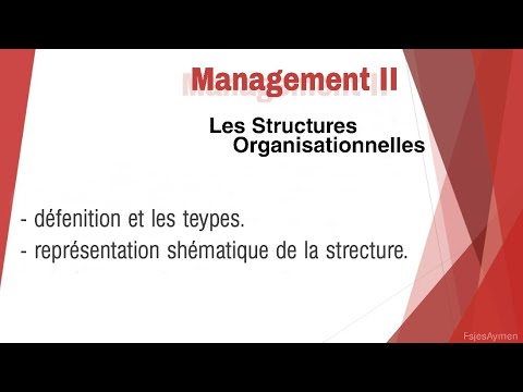 Vidéo: Comment Déterminer La Structure Organisationnelle De La Gestion