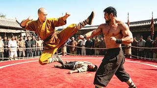 Kung fu ring movie:Japanese samurai despise Chinese,only to be sent flying by a Shaolin lad’s kick!