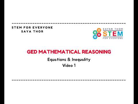 Equations & Inequality Video 1