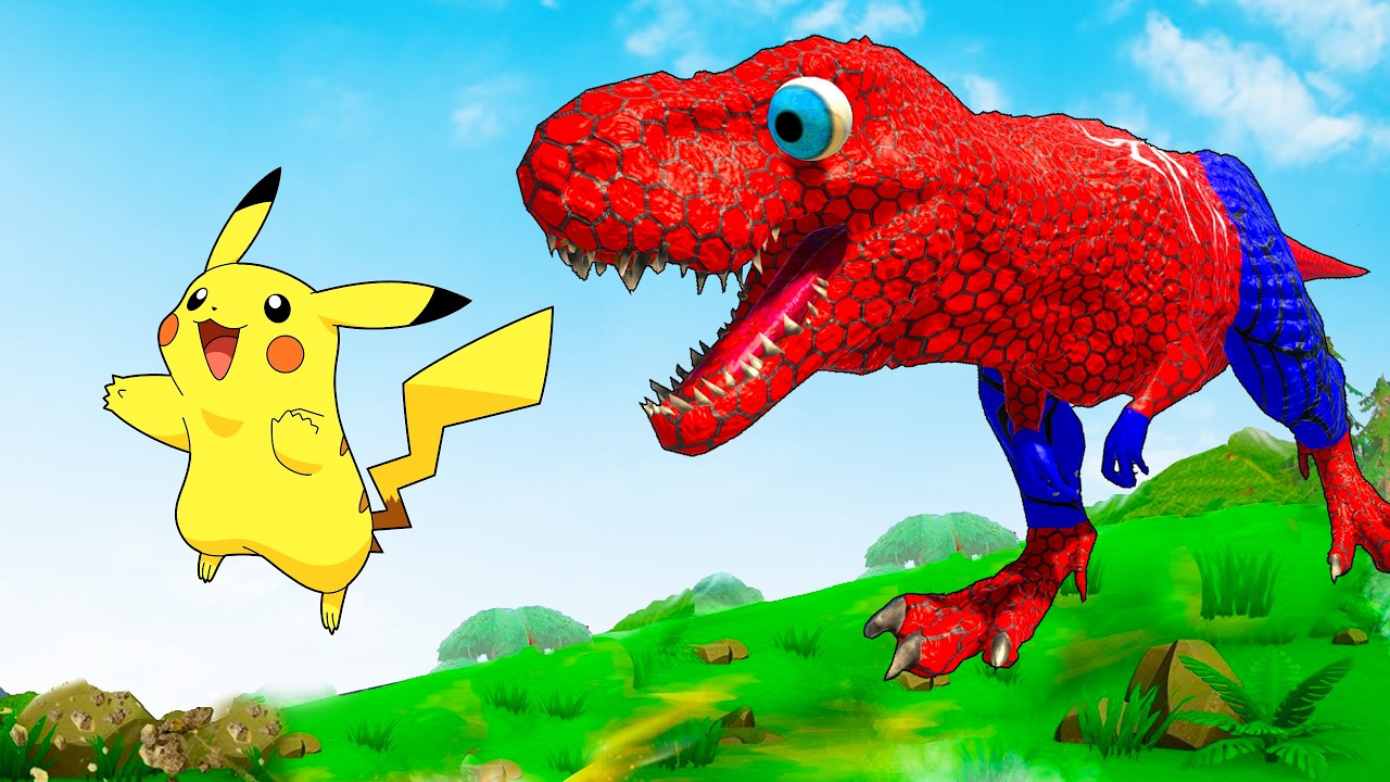 5 Giant Duck Cartoon,Cow,Elephant,Tiger,Lion,Dinosaur,Paint Wild Animals Crossing Fountain Animation