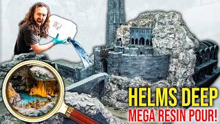 I flooded Helms Deep with a MEGA RESIN POUR! | Gigantic Fantasy Diorama Lord of the Rings Warhammer