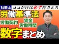 【社労士数字まとめ】絶対外せない!労働契約、賃金、労働時間に関する数字