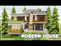 How to Build a Modern House / Mansion in Minecraft - Tutorial