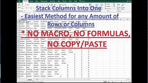 Quickly Stack Excel Columns into One Long Column NO MACRO, NO FORMULA, NO COPY/PASTE.
