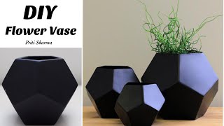 How to make flower vase/Cement flower vase/Best out of waste/flower vase with paper | Priti Sharma