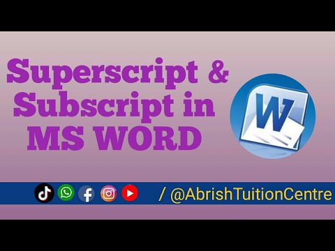 Write Superscript and subscript in microsoft word  || Abrish Tuition Centre