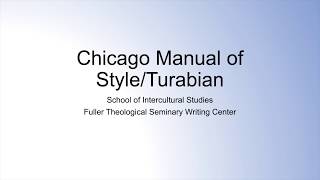 How-to: Chicago/Turabian citation for SIS