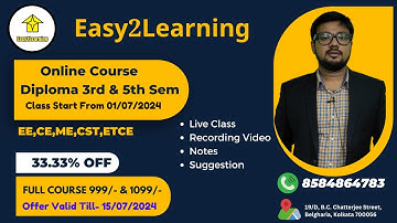 Diploma 3rd & 5th Sem Tuition Details | Admission Process | By Easy2Learning