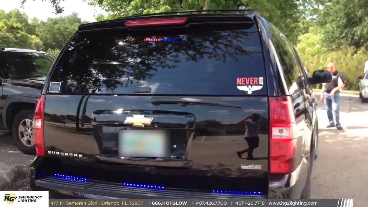hg2 emergency lighting unmarked chevy suburban w hg2 side and