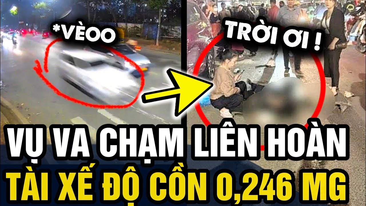 Vụ Ô TÔ ĐIÊN va chạm LIÊN HOÀN trên phố Hà Nội, tài xế SAY XỈN | Tin 3 Phút