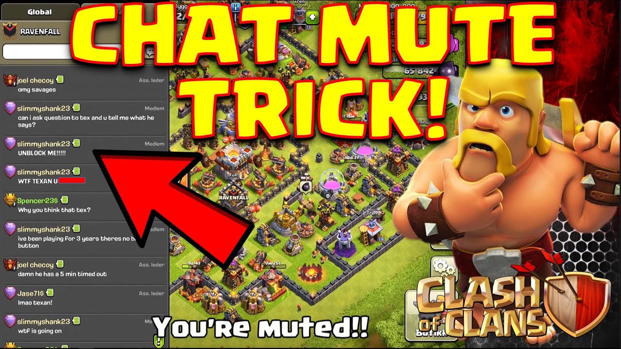Clash of Clans Clan chat MUTE TRICK! (pushing to legends 1) YouTube