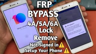 Redmi 4a Frp Bypass  Redmi 4a 5a 6a All Method Work Frp Bypass  How To Redmi 4a Frp Bypass