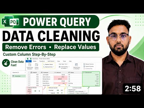 Power Query Remove Errors, Replace Values & Custom Column Tutorial | Data Cleaning Step-by-Step
