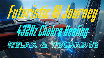 Futuristic AI Journey | Drone Flight Neon Cities + 432Hz Chakra Healing Music 1440p 60fps