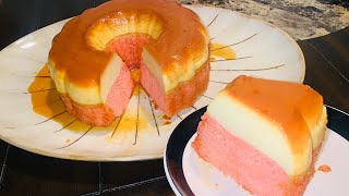 El mejor Fresaflan pastel imposible sabor fresa delicioso y súper fácil de preparar