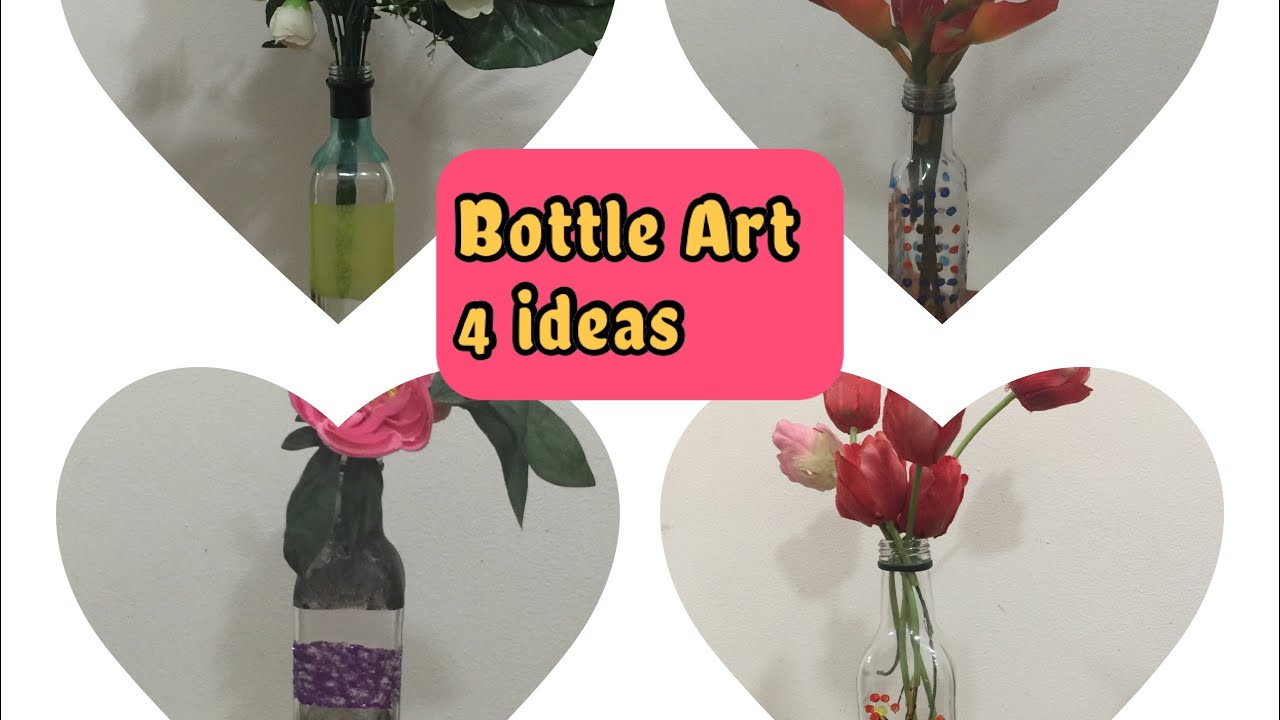 4 easy bottle painting #BOTTLE ART DIY best use out of glass bottles ...