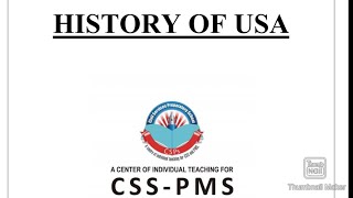 USA History Notes By Ameer Hassan (FSP) || History of USA Notes for CSS PDF || Download PDF file