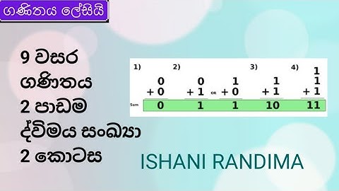 Maths Grade 9.Binary Numbers ගණිතය 9 වසර. ද්විමය සංඛ්‍යා #GanithayaLesiy #DvimayaSankya #Grade9Maths