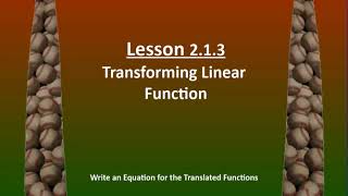Lesson 2.1.3B - Write an Equation for the Translated Function