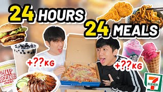 EATING 24 MEALS IN 24 HOURS OMG *WE REGRETTED*