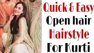 Beautiful side hairstyle for kurti | celebrity hairstyle | simple hairstyle | hair style girl