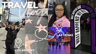 TRAVEL VLOG 4| LA TO LAS VEGAS! First Time in Hollywood, Area 15, Ziplining on Fremont Street, Etc.