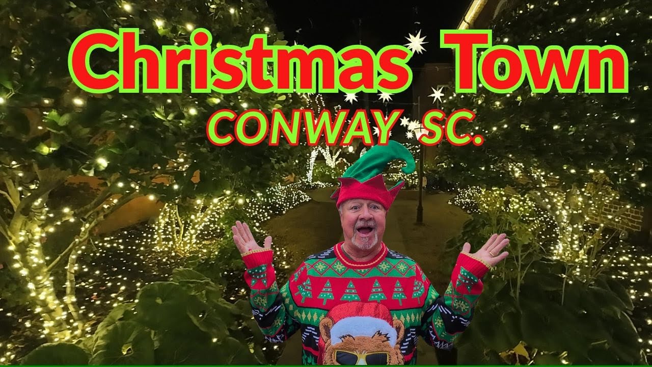 Рождественский город Конвей, Южная Каролина: захватывающее световое шоу в честь праздника.