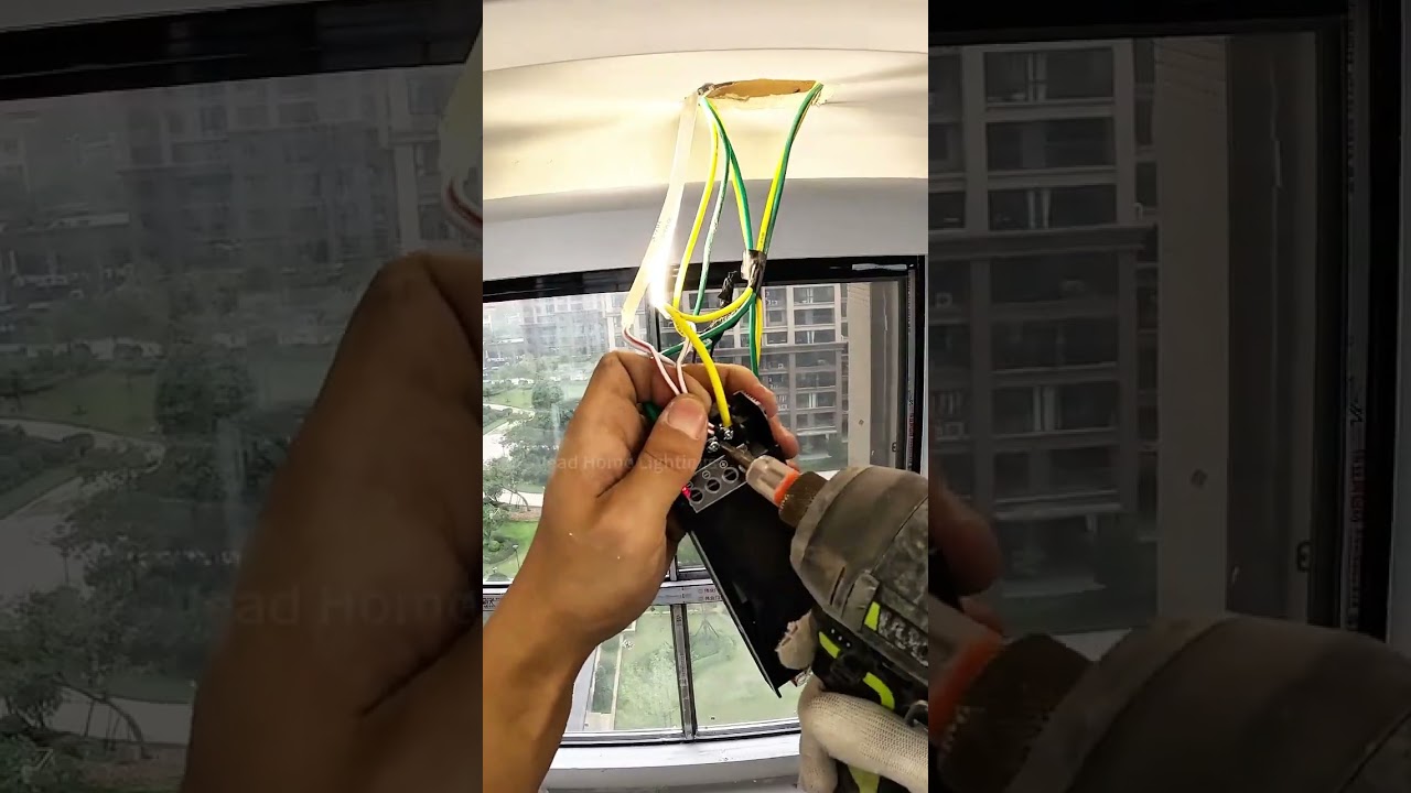 Minimalist living room linear light installation.