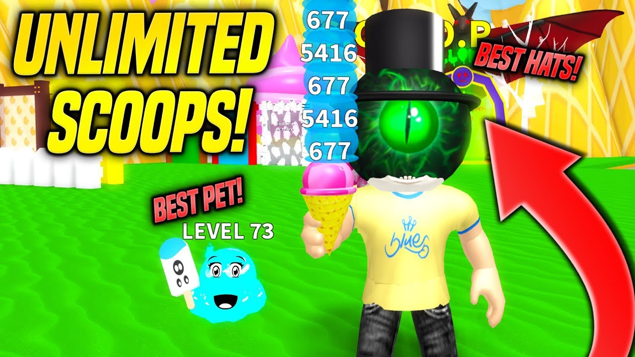The Best Pet The Best Hats In Ice Cream Simulator Unlimited Scoops Roblox Youtube