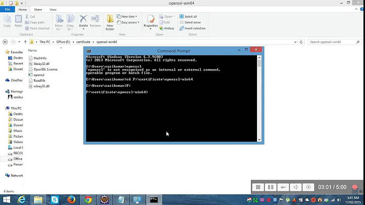 Error: Openssl is not recognized as an internal or external command - windows 8