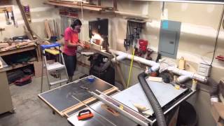 Prepping the leg cores for glueup.