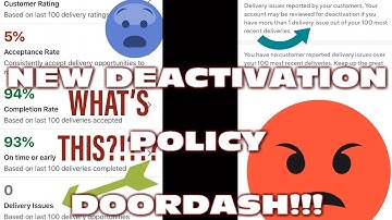 DoorDash Delivery Issues Ratings Deactivation Policy