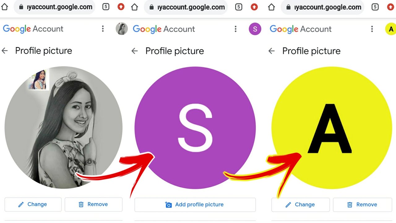 On account profile google how change to picture Change your