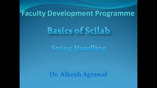 String Handling in Scilab Wealth