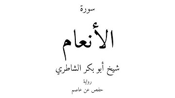 6 - القرآن الكريم - سورة الأنعام - شيخ أبو بكر الشاطري
