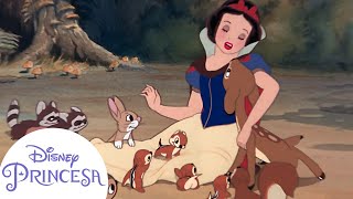 Branca de Neve Canta com animais na floresta | Disney Princesa
