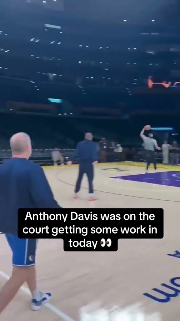 AD was doing basketball activities after Mavs shootaround earlier ? (via espn_macmahon/X)
