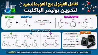 بلمرة بالتكاثف🧬🧬 بين الفينول والفورمالدهيد لإنتاج الباكليت 🧴🧺🪣☎️ #الصف_الثالث_الثانوي #كيمياء_عضويه 
