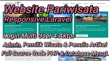 Source Code Laravel Website Wisata | Website Pariwisata Laravel | Sistem Pengelolaan Wisata Laravel