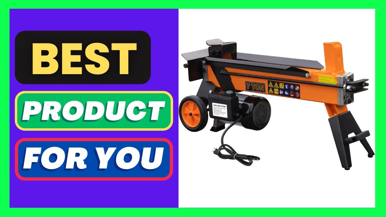 7 Ton Electric Log Splitter, Portable Hydraulic Firewood Splitting