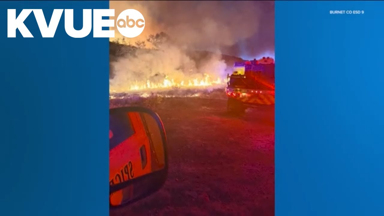 Brush fire burning across roughly 300 acres near Burnet - YouTube