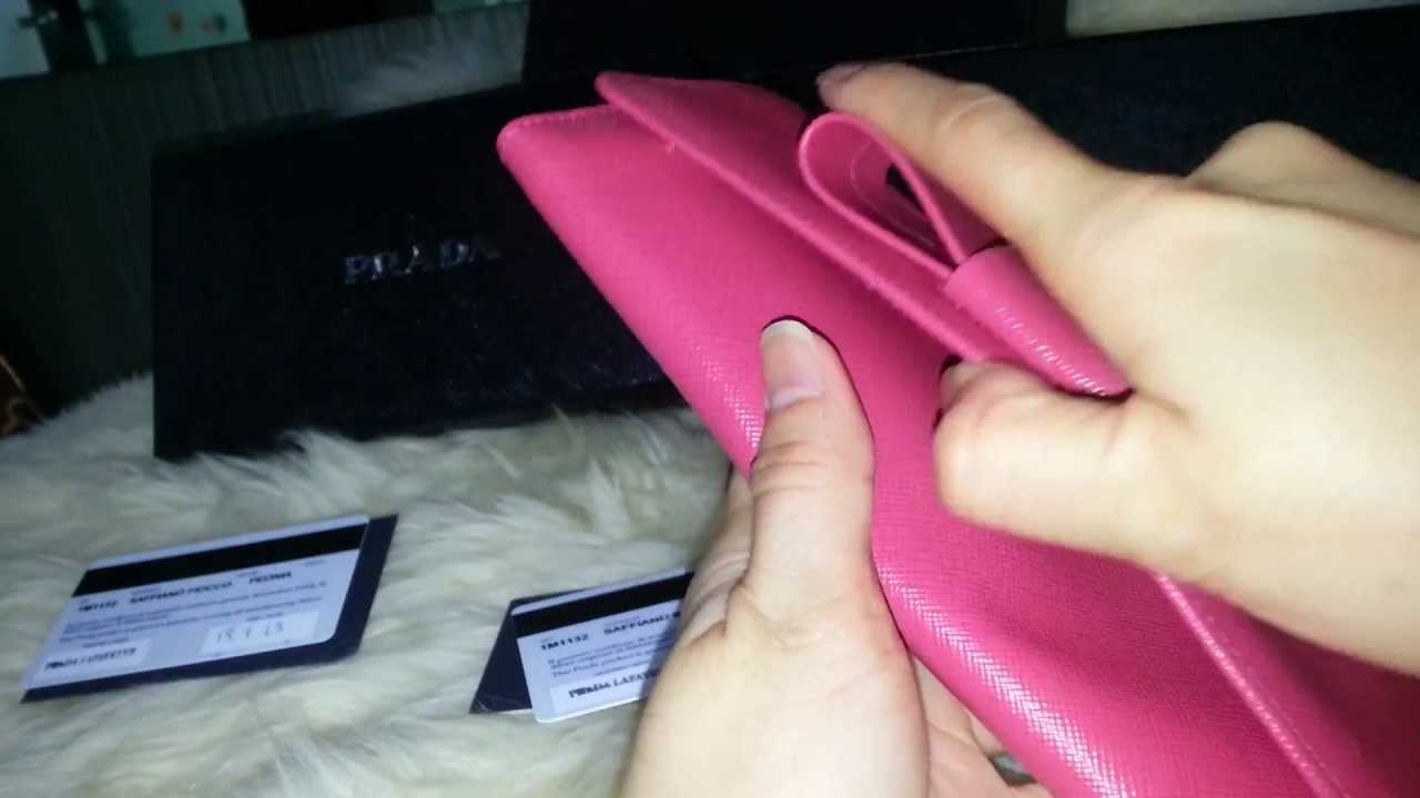 Prada pink bow wallet - YouTube