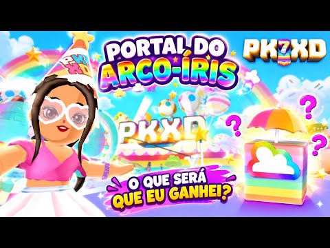 🌈 PORTAL DO ARCO-ÍRIS! O QUE EU GANHEI NA CAIXA? 🎁 | PK XD