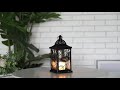 JHY DESIGN Butterfly Decorative Candle Lanterns 9.5&quot; High Rustic Black Metal Lantern Candle Holder