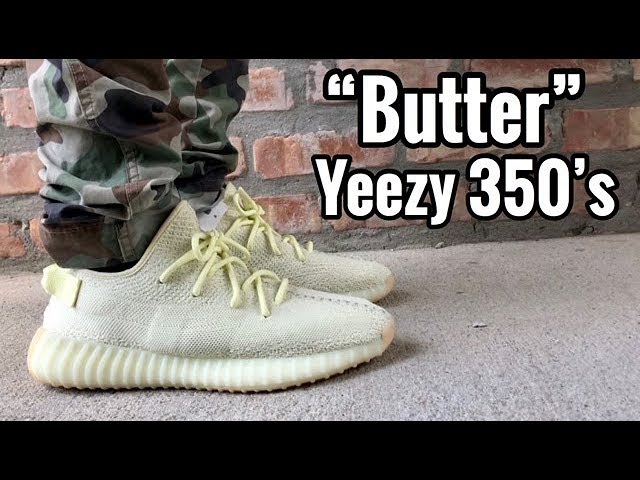 butter yeezys on feet