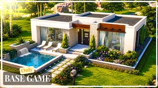 100% BASE GAME Modern House | NO CC | Sims 4 Speed Build