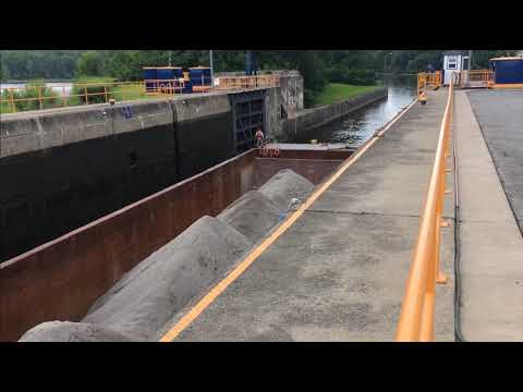 Standard with stone downbound on Champlain Canal at Lock C1