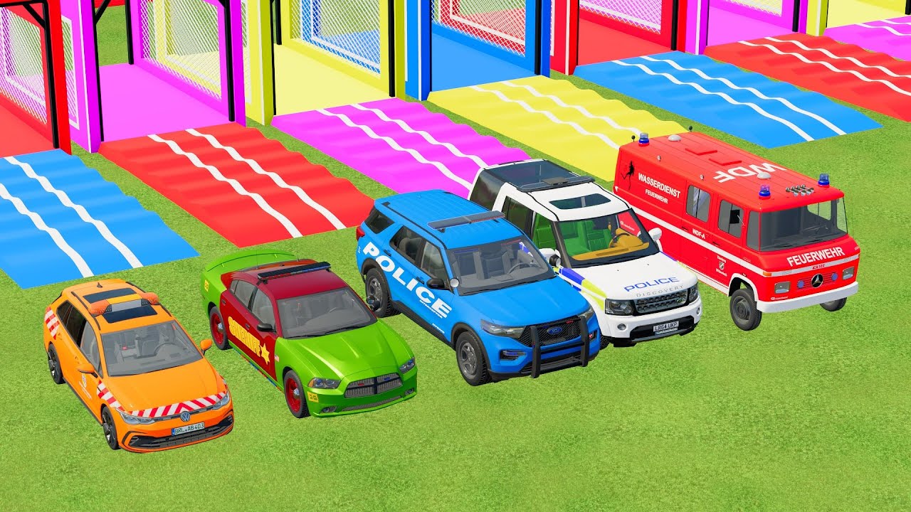 🚛 FS22 | Transporting Public Work Vehicles to Garage (Fire Truck, Ambulance, Police & Dump Truck)