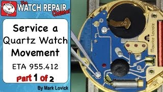How to service a quartz movement. ETA 955 412. Watch repair tutorials