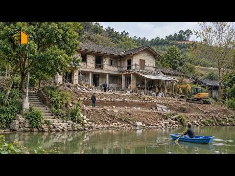 Un Hombre Propia Mano Destruye Casa Vieja en Lago, Pasa Meses Convierte en Espacio Vida de Ensueño
